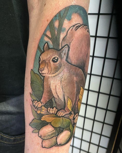 Excellent Girls Squirrel Tattoo Design Ideas