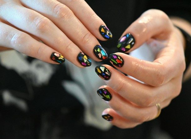 Excellent Girls Stained Glass Nail Design Ideas
