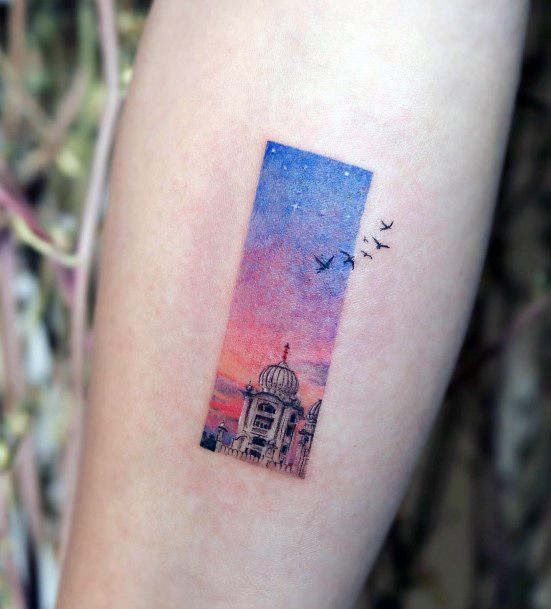 Excellent Girls Sunset Sunrise Tattoo Design Ideas