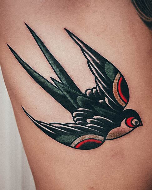 Excellent Girls Swallow Tattoo Design Ideas