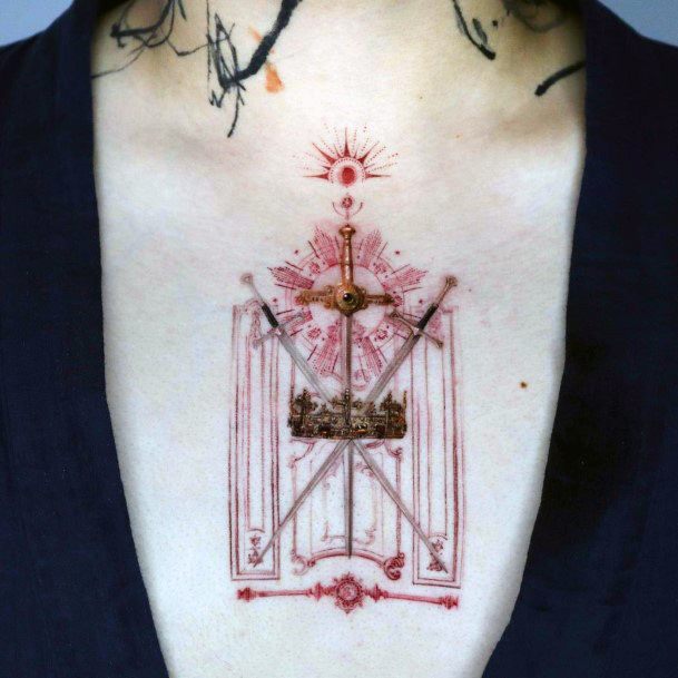 Excellent Girls Sword Tattoo Design Ideas