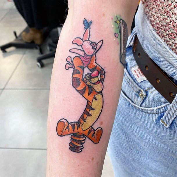 Excellent Girls Tigger Tattoo Design Ideas