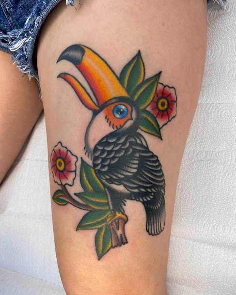 Excellent Girls Toucan Tattoo Design Ideas