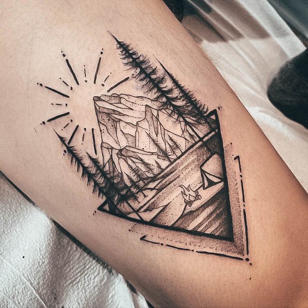 Excellent Girls Triangle Tattoo Design Ideas