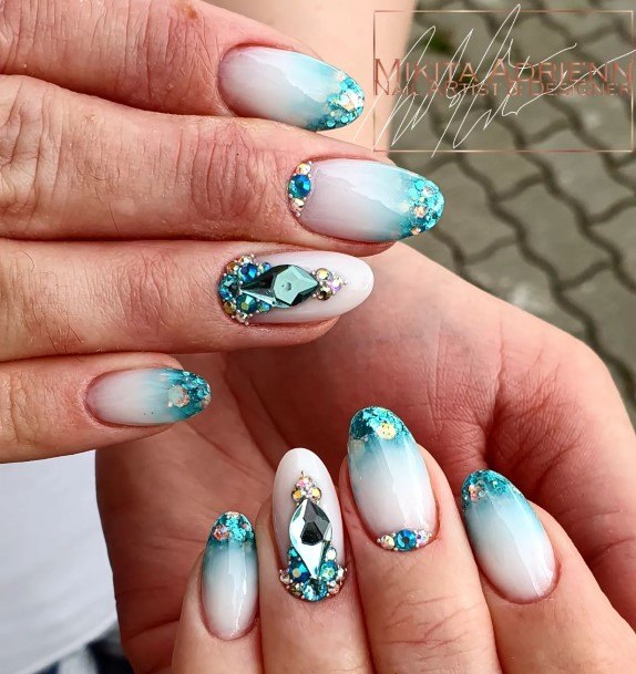 Excellent Girls Turquoise Nail Design Ideas