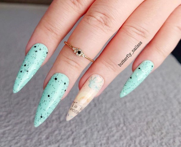 Excellent Girls Turquoise Ombre Nail Design Ideas