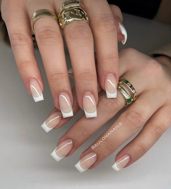 Excellent Girls White Square Nail Design Ideas