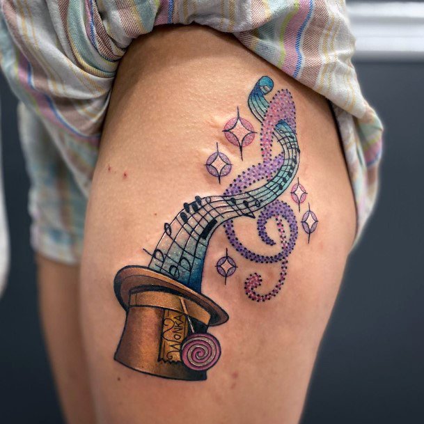 Excellent Girls Willy Wonka Tattoo Design Ideas