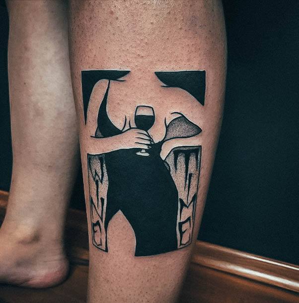 Excellent Girls Wine Glass Tattoo Design Ideas