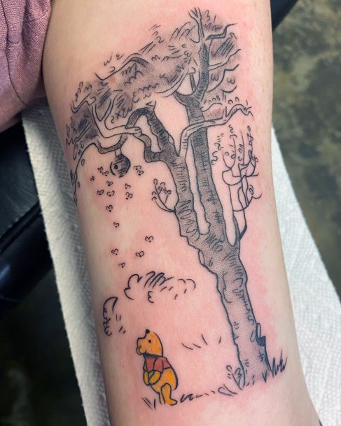 Excellent Girls Winnie The Pooh Tattoo Design Ideas