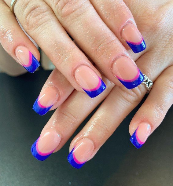 Exceptional Womens Blue French Tip Nail Ideas