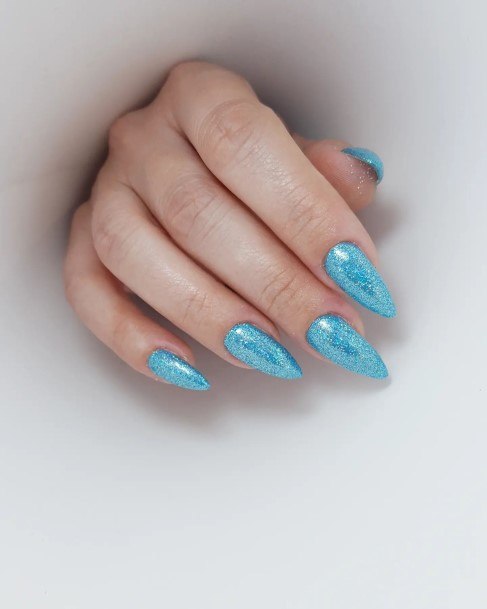 Exceptional Womens Blue Glitter Nail Ideas