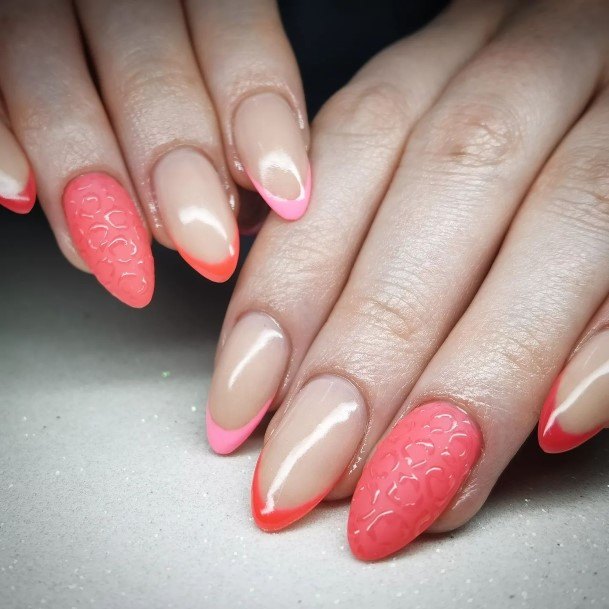 Exceptional Womens Bright Coral Nail Ideas