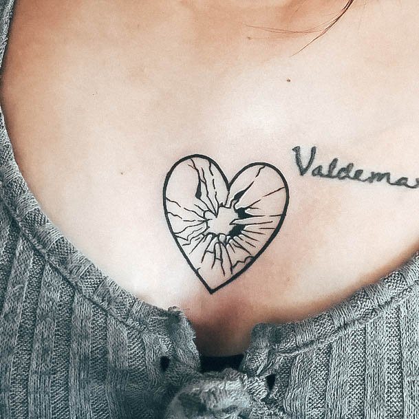 Exceptional Womens Broken Heart Tattoo Ideas