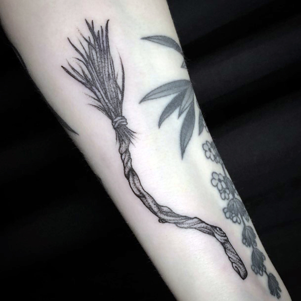 Exceptional Womens Broomstick Tattoo Ideas