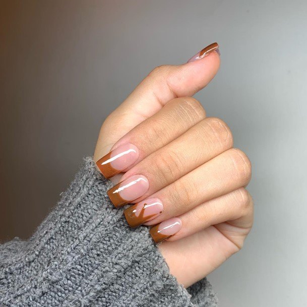 Exceptional Womens Brown French Tip Nail Ideas