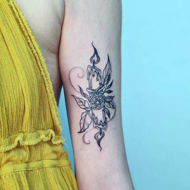 Exceptional Womens Candle Tattoo Ideas