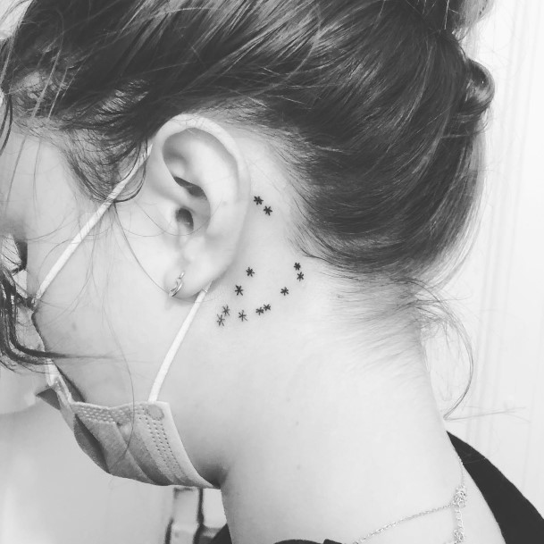 Exceptional Womens Capricorn Tattoo Ideas Behind The Ear Constellation