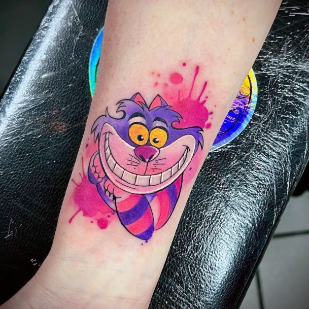 Top 100 Best Cheshire Cat Tattoos For Women - Alice In Wonderland Ideas