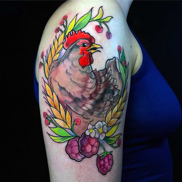 Exceptional Womens Chicken Tattoo Ideas