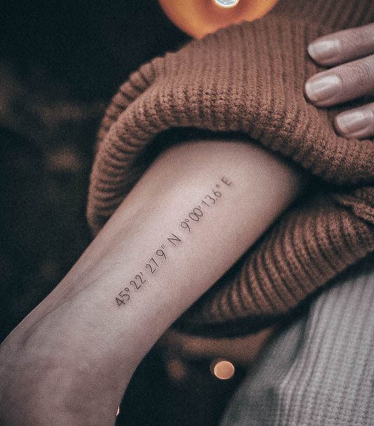 Exceptional Womens Coordinates Tattoo Ideas