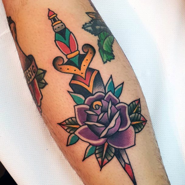 Exceptional Womens Dagger Rose Tattoo Ideas