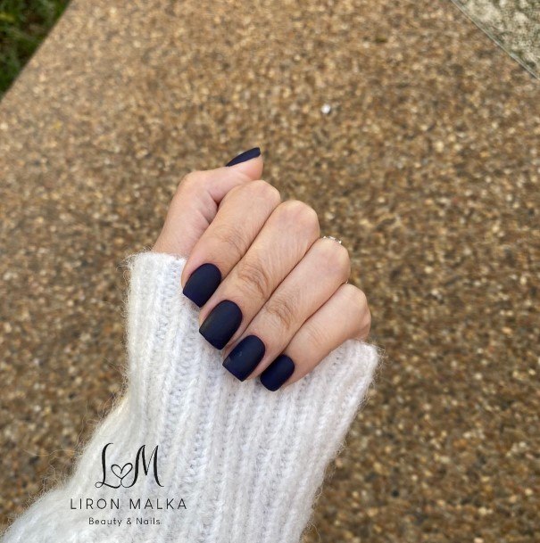 Exceptional Womens Dark Blue Matte Nail Ideas