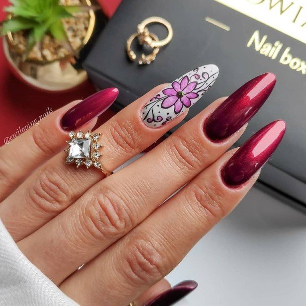 Exceptional Womens Deep Red Nail Ideas