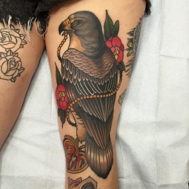 Exceptional Womens Eagle Tattoo Ideas Leg Thigh