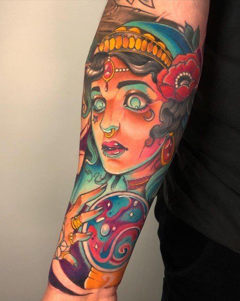 Exceptional Womens Fortune Teller Tattoo Ideas