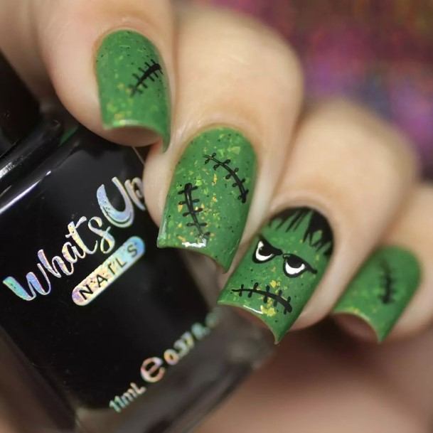 Exceptional Womens Frankenstein Nail Ideas