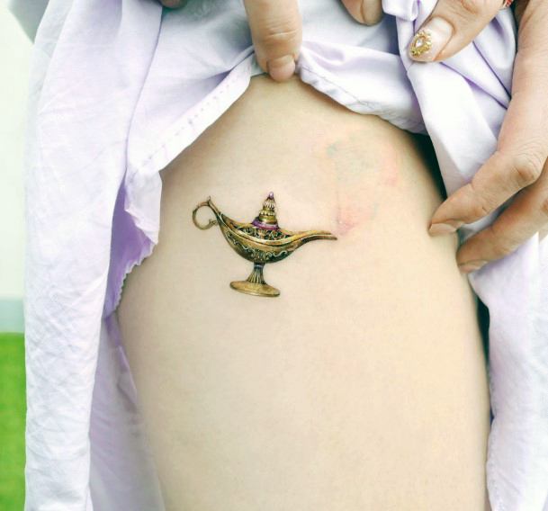 Exceptional Womens Genie Lamp Tattoo Ideas