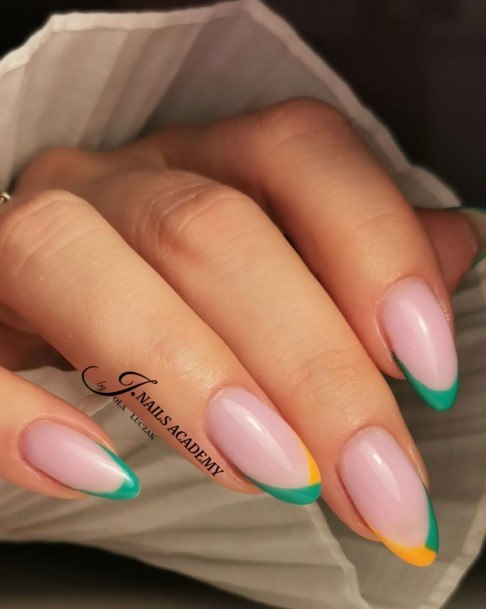 Exceptional Womens Green French Tip Nail Ideas