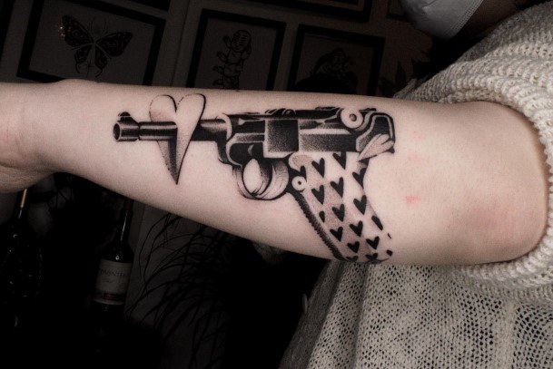 Exceptional Womens Gun Tattoo Ideas