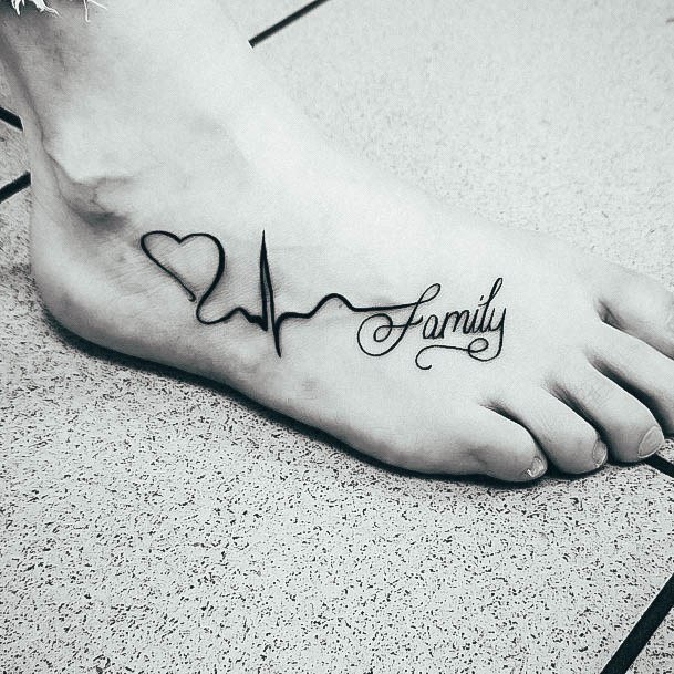 Exceptional Womens Heartbeat Tattoo Ideas Foot