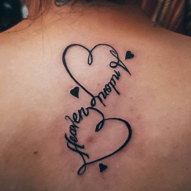 Exceptional Womens Kids Name Tattoo Ideas Spine Hearts