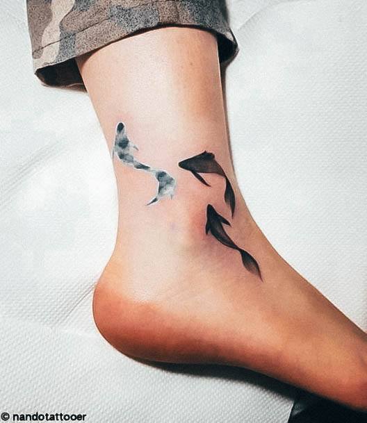 Exceptional Womens Koi Fish Tattoo Ideas Foot