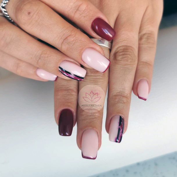 Exceptional Womens Maroon And Black Nail Ideas