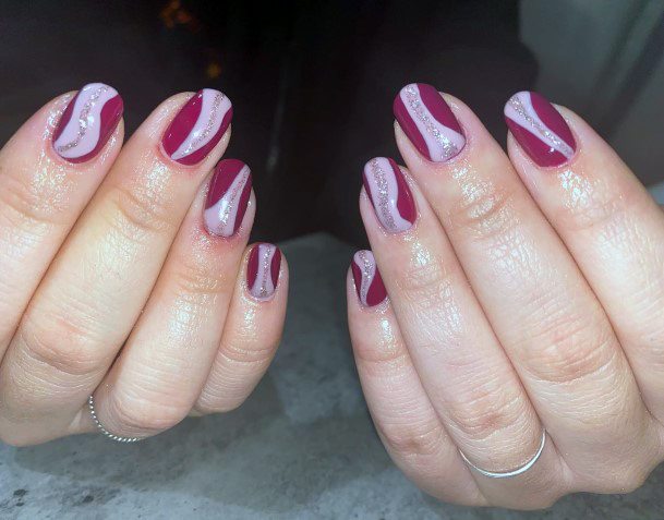 Exceptional Womens Maroon And Pink Nail Ideas