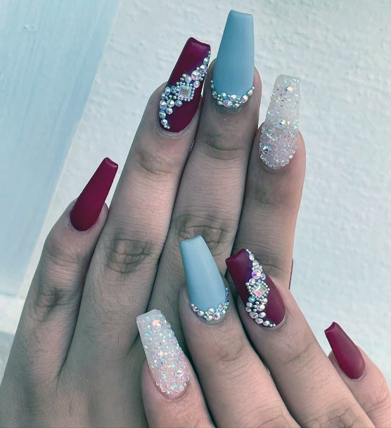 Exceptional Womens Maroon And Silver Nail Ideas