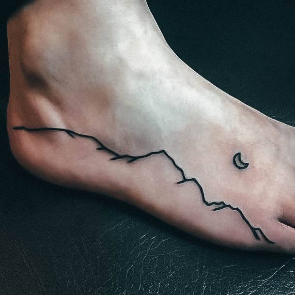 Exceptional Womens Mountain Tattoo Ideas On Foot