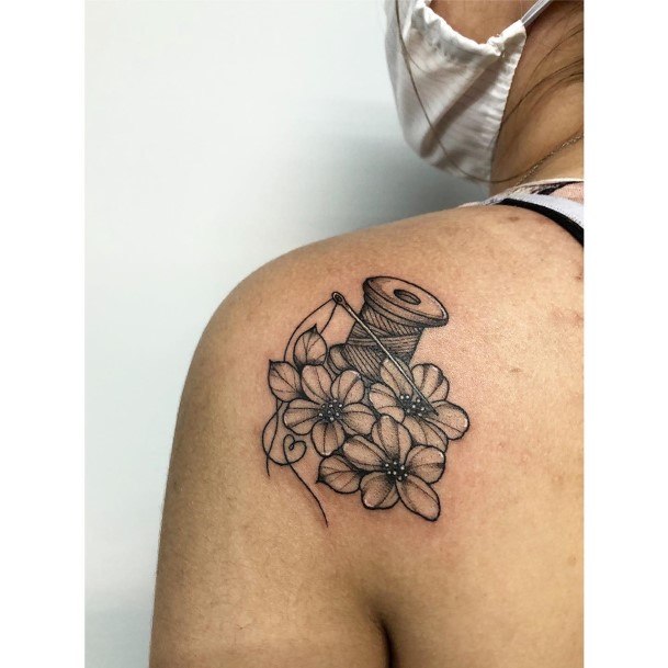 Exceptional Womens Needle And Thread Tattoo Ideas