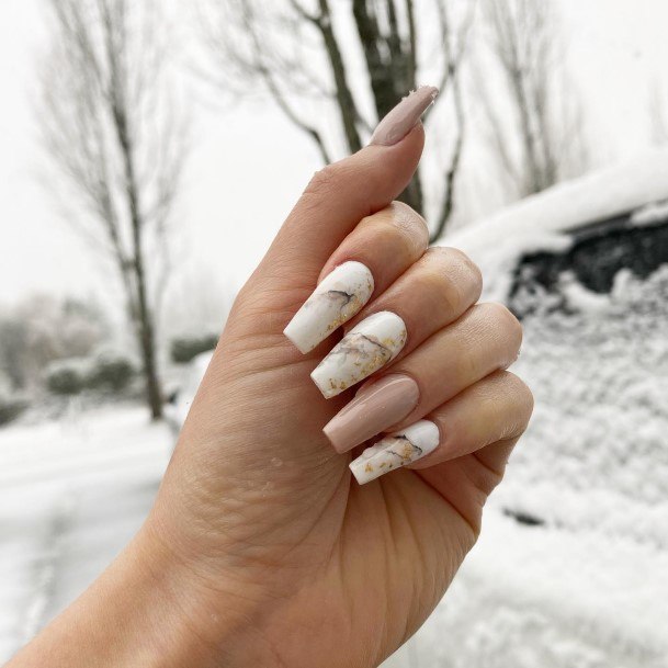 Exceptional Womens Nude Marble Nail Ideas