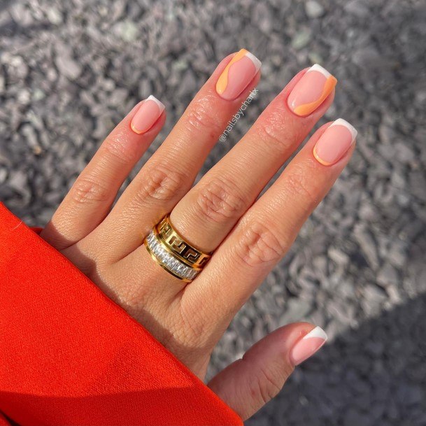 Exceptional Womens Orange And White Nail Ideas