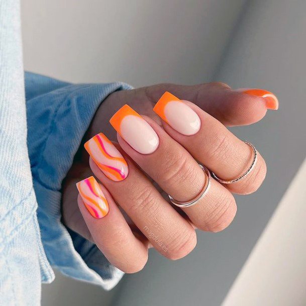 Exceptional Womens Orange Nail Ideas