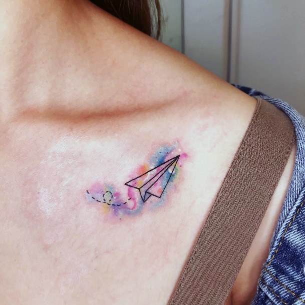 Exceptional Womens Paper Airplane Tattoo Ideas