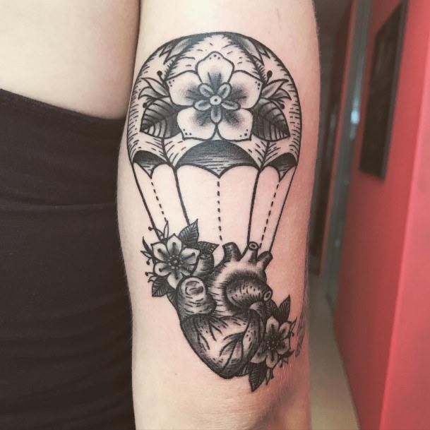 Exceptional Womens Parachute Skydiving Tattoo Ideas