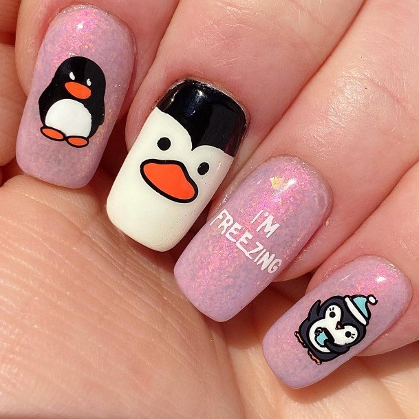 Exceptional Womens Penguin Nail Ideas