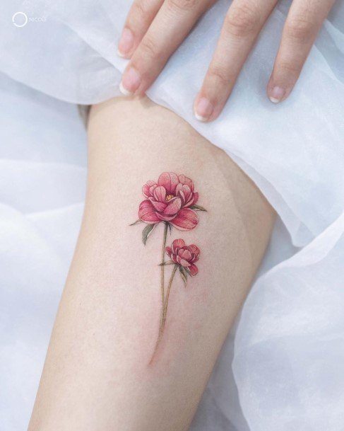 Exceptional Womens Peony Tattoo Ideas Tiny Simple