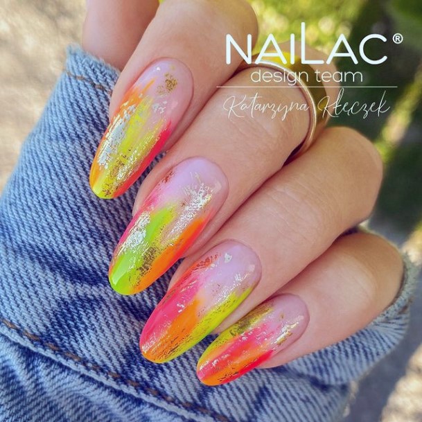 Exceptional Womens Pink And Orange Nail Ideas